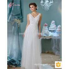 Spaghetti strap sexy slim fit chapel train lace applique backless ball gown alibaba wedding dress